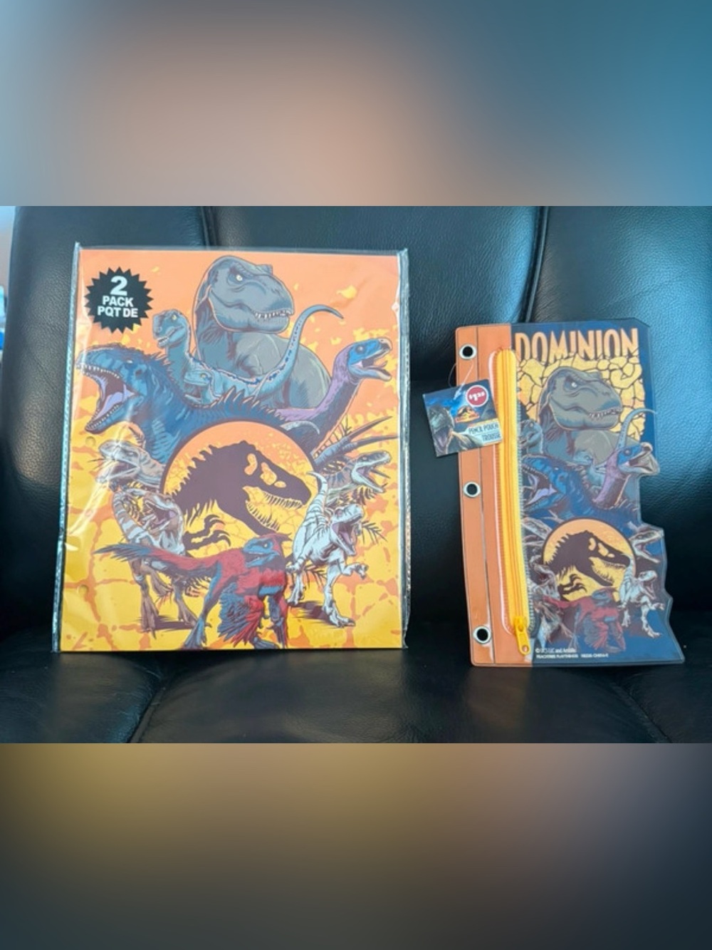 🆕 JURASSIC WORLD ✨ dominion folders and pencil case set dinosaurs NWT